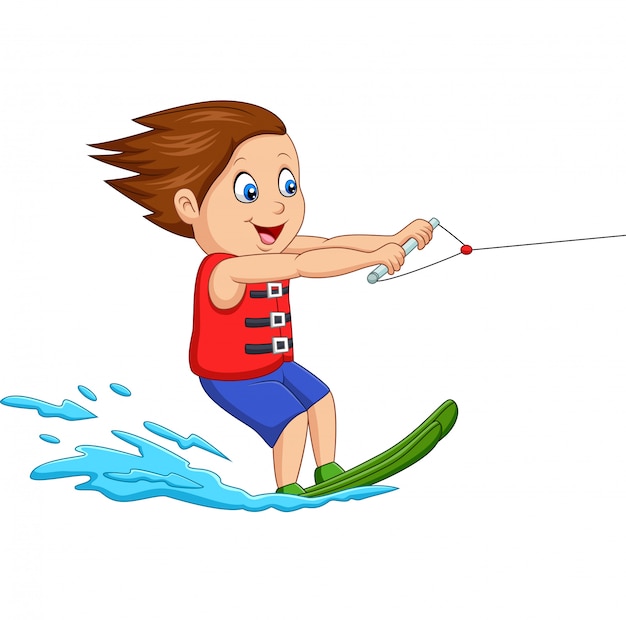 Cartoon Boy Playing Water Ski 29190 4841 