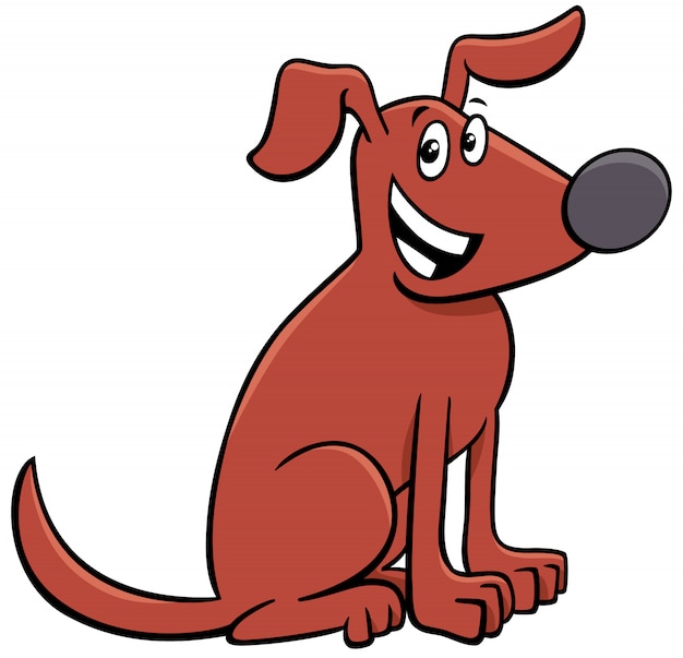 漫画の茶色の犬漫画の動物キャラクター プレミアムベクター