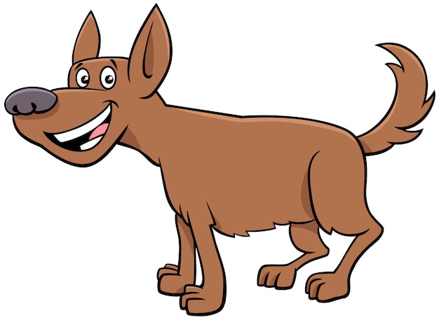 Premium Vector | Cartoon brown dog comic animal character