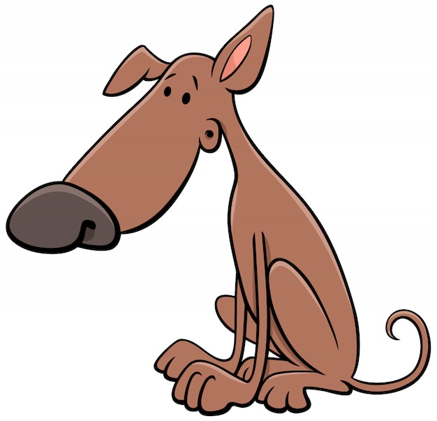 漫画の茶色の犬漫画の動物キャラクター プレミアムベクター