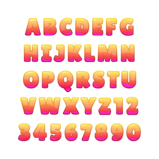 Premium Vector | Cartoon bubble font. comic and cartoon alphabet. game font