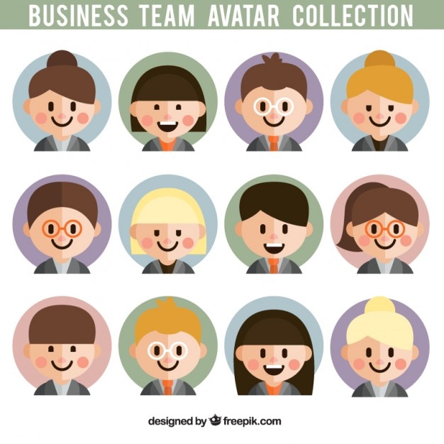 Cartoon business team avatars