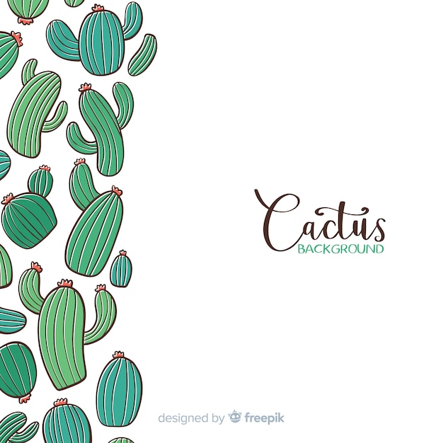 Free Vector | Cartoon cactus background