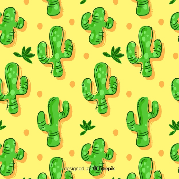 Free Vector | Cartoon cactus background