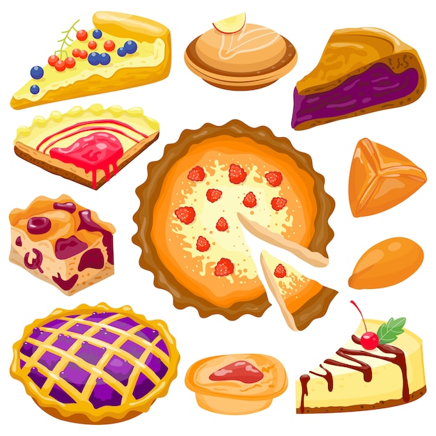 Premium Vector | Cartoon cake pie isolated