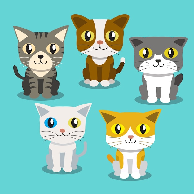 Premium Vector | Cartoon cats standing