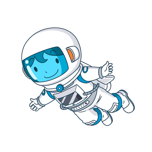 Premium Vector | Cartoon character of astronaut floating, illustration.