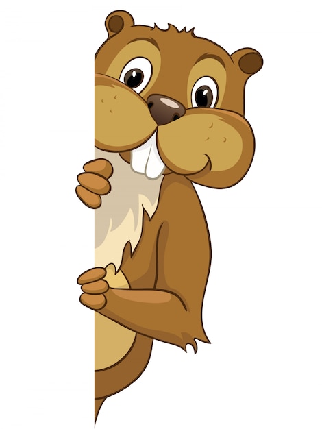 Cartoon character beaver Vector | Premium Download