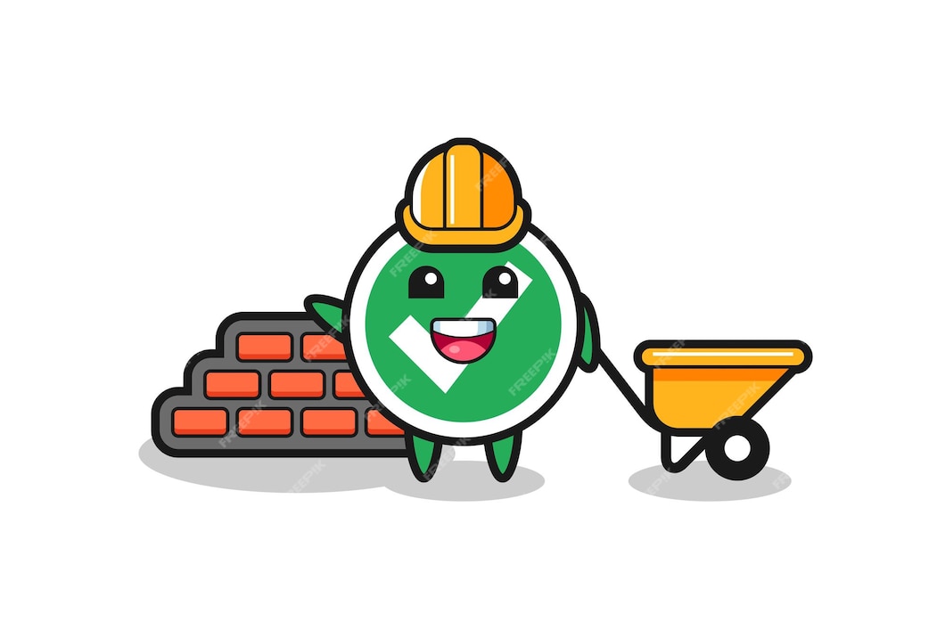 premium-vector-cartoon-character-of-check-mark-as-a-builder-cute-design