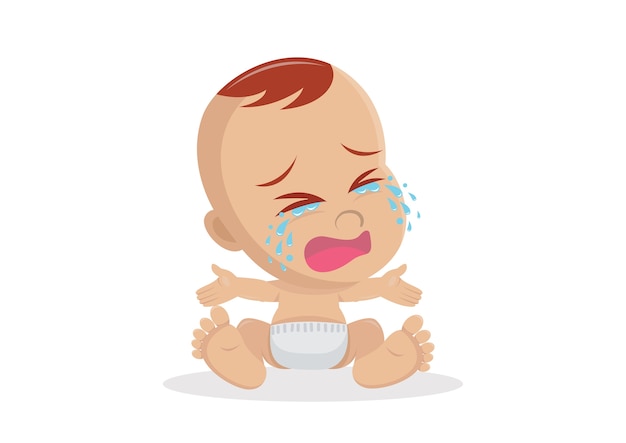 Crying Cartoon Characters, Crying Engineer Cartoon Character Stock