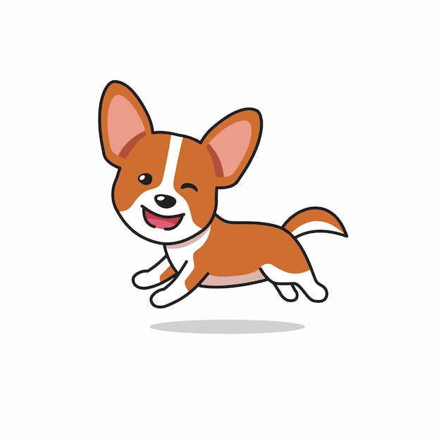 Premium Vector | Cartoon character happy corgi dog running