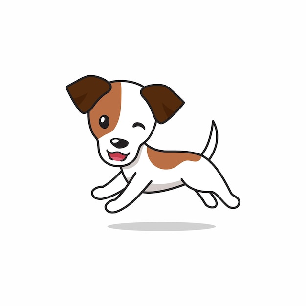 Premium Vector Cartoon Character Happy Jack Russell Terrier Dog Running