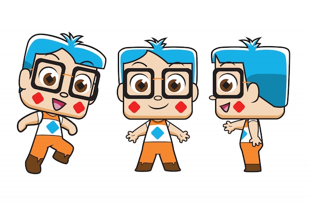 Premium Vector | Cartoon character of smart boy.