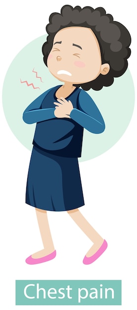 Free Vector | Cartoon character with chest pain symptoms