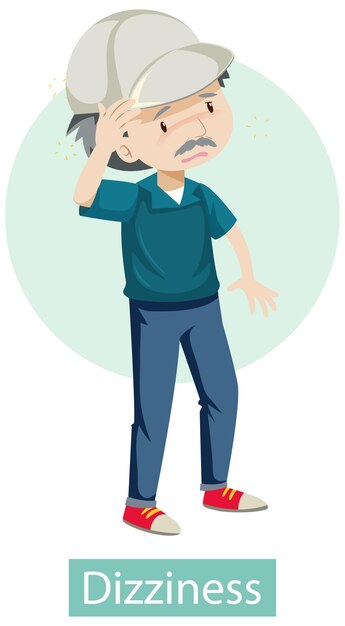 Free Vector | Cartoon character with dizziness symptoms