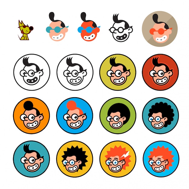 Premium Vector | Cartoon characters geeks in a flat style