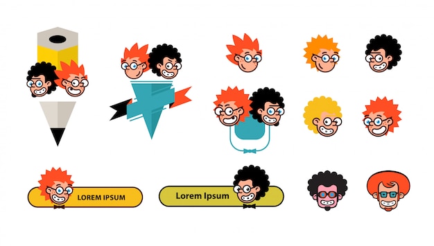 Premium Vector | Cartoon characters geeks in a flat style.