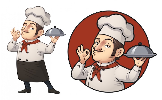 Premium Vector | Cartoon chef logo illustration