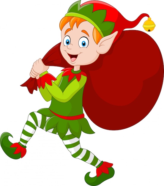 Premium Vector | Cartoon christmas elf