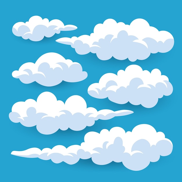 Free Vector | Cartoon clouds collection