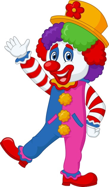 Premium Vector | Cartoon clown waving hand