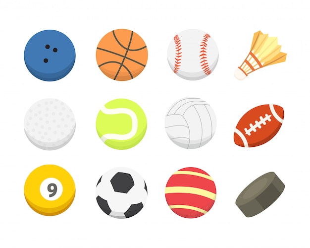 Premium Vector | Cartoon colorful ball set. sport balls s isolated