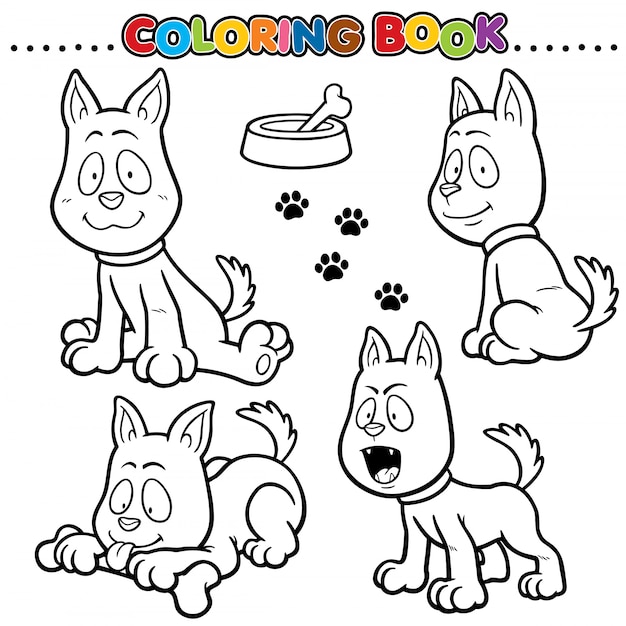 Premium Vector | Cartoon coloring book - dog