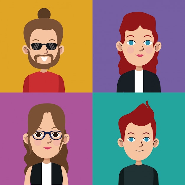 Premium Vector | Cartoon community people picture social