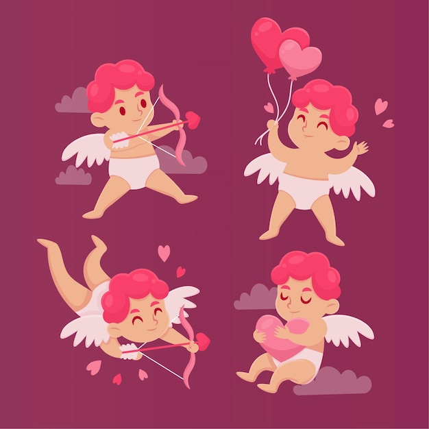 Free Vector Cartoon Cupid Character Collection 1076