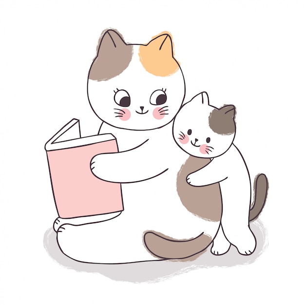 mother and baby cat