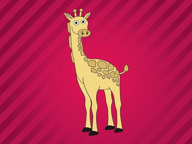 Cartoon cute animal giraffe vector