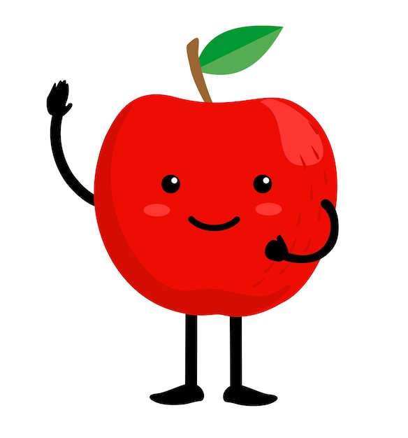 Premium Vector | Cartoon cute apple character design apple icon ...