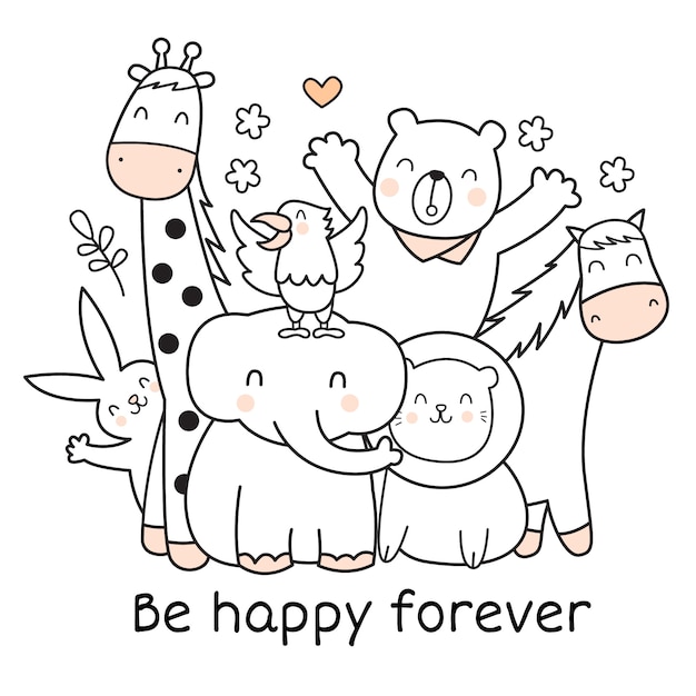 Premium Vector Cartoon Cute Baby Animal