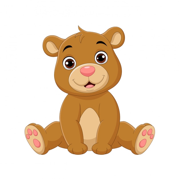 Download Cartoon cute baby bear sitting | Premium Vector