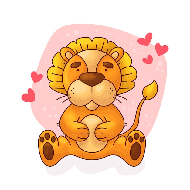 Download Premium Vector | Cartoon cute baby lion.