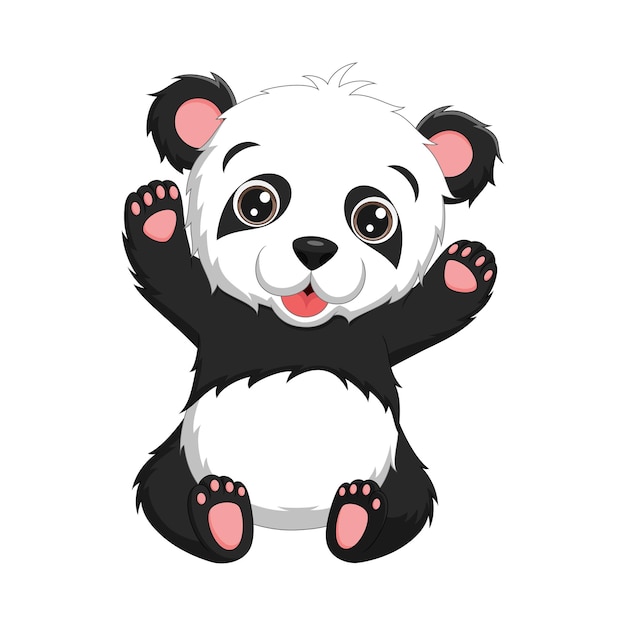 Premium Vector Cartoon Cute Baby Panda Sitting