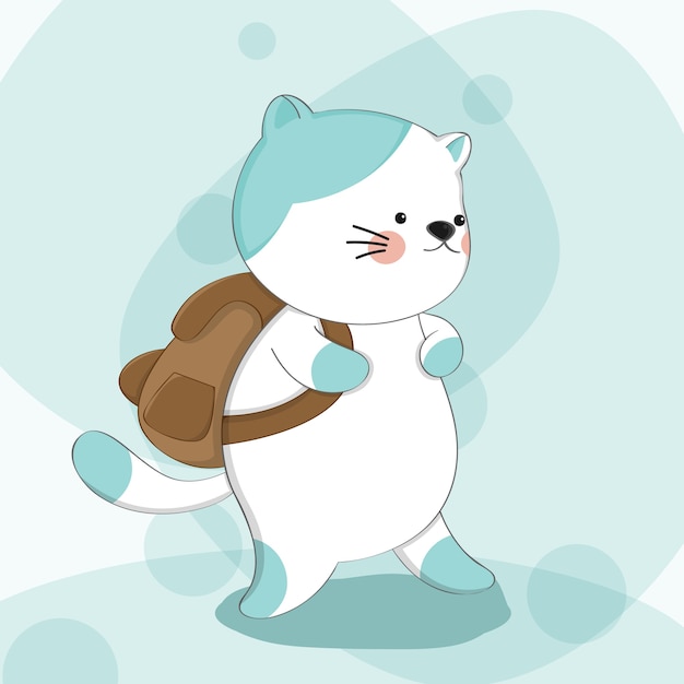 cat with backpack