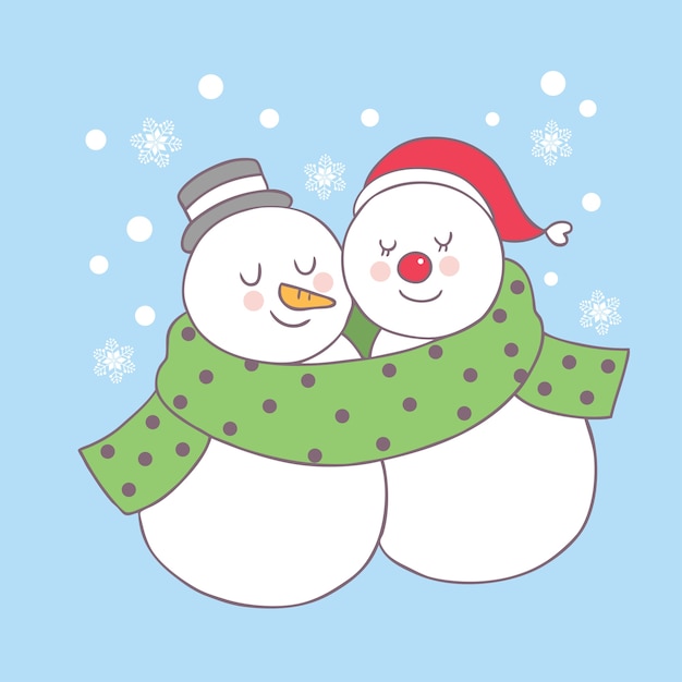 Premium Vector Cartoon Cute Christmas Lover Snowman Vector