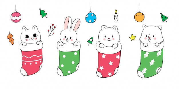 Premium Vector | Cartoon cute christmas