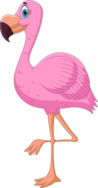 Premium Vector | Cartoon cute flamingo bird isolated on white background