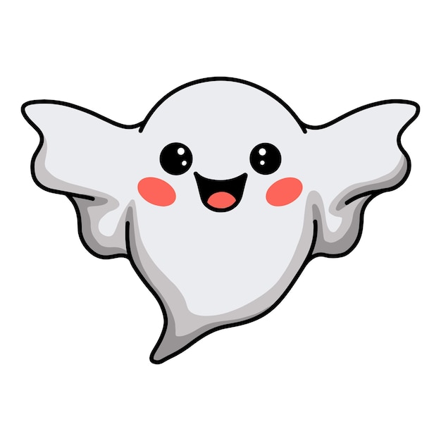 Premium Vector | Cartoon cute halloween ghost flying