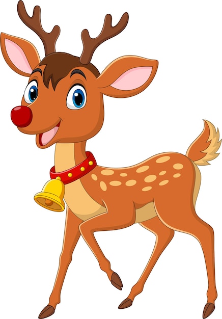 Premium Vector | Cartoon cute little deer on white background