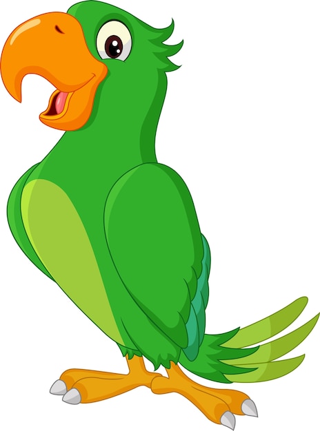 Cartoon cute parrot | Premium Vector