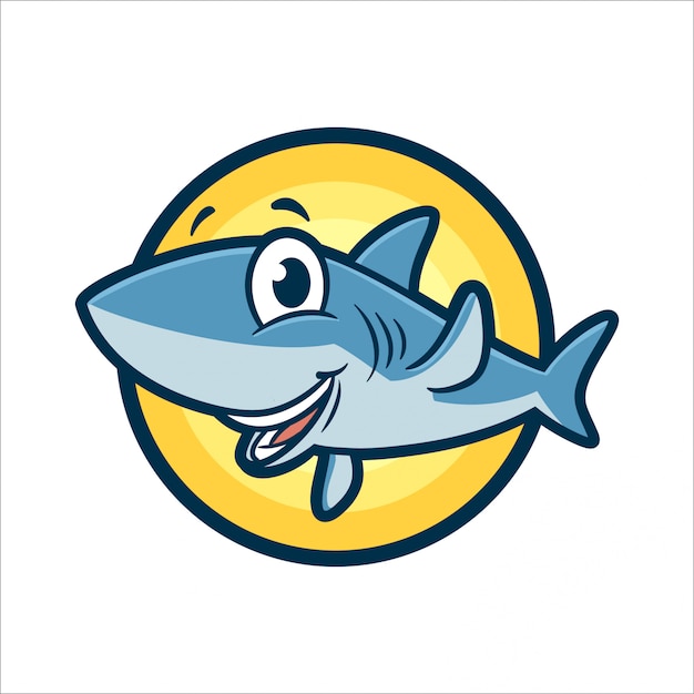 Cartoon cute shark | Premium Vector