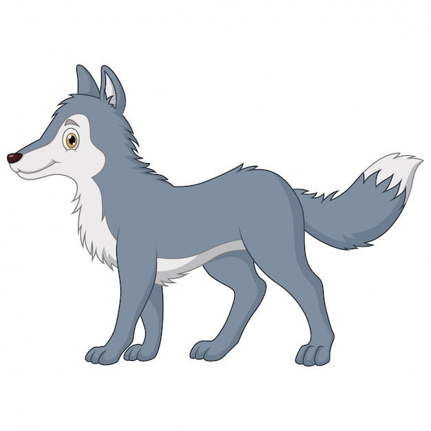 Premium Vector Cartoon Cute The Wolf Walking