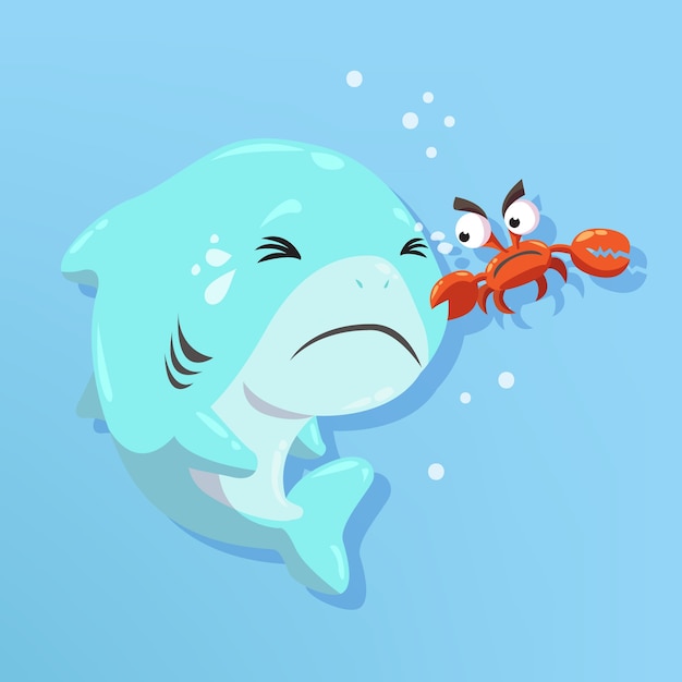 Download Cartoon design baby shark | Free Vector