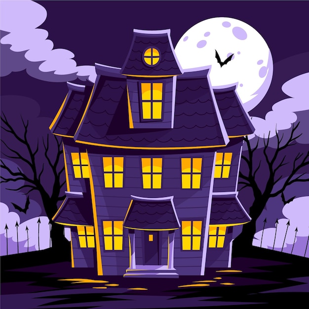 Free Vector | Cartoon design halloween house