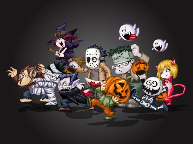 Cartoon devil Halloween characters
vector
