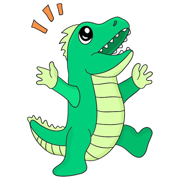 Premium Vector | Cartoon dinosaur is having fun. cartoon illustration ...