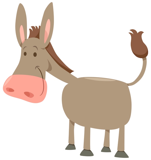 Premium Vector | Cartoon donkey farm animal